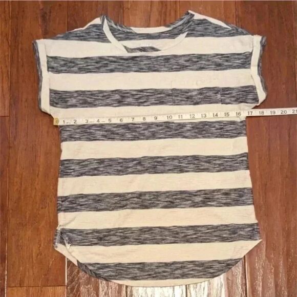 Merona Navy Striped Cotton Tee, Size XS - Picture 5 of 7